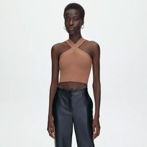 Babaton Sculpt Knit Criss Cross Cropped Tank